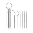 thumbnail image 1 of Vogacara Office Hotel Adults Portable Stainless Steel Pick Mouthcare Travel Tooth Pinicing Tool Toothpicks Cleaning Camping Personal cuidado de los oídos 6 piezas/juego Vogacara BFH000179-06, 1 of 3