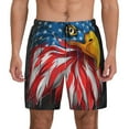 thumbnail image 2 of Goofa Eagle Head With American Flag Printed Men's Swim Trunks Board Shorts Quick Dry Mens Swimming Trunks with Compression Liner,Breathable Fit Hawaii Beach Shorts-3X-Large, 2 of 9