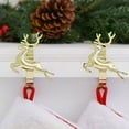 thumbnail image 2 of The Original MantleClip Stocking Holders with Removable ZINC ALLOY Holiday Icons (2-pack REINDEER, Gold), 2 of 5