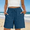 thumbnail image 4 of Women 5'' Quick Dry Running Athletic Shorts High Waisted Workout Gym Split Drawstring Short with 2 Pocket, 4 of 8