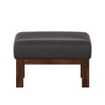 thumbnail image 3 of Weston Home Warner Faux Leather Ottoman, Dark Brown, 3 of 6