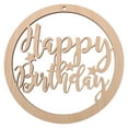 thumbnail image 4 of SWETRACE 1PC Decorative Plate Khaki Circle Wood Birthday Plaque Signs Friends Gathering, 4 of 8