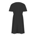 thumbnail image 4 of OKBOP Wrap Dresses for Women Women Plus Size Summer Casual Short Sleeve V Neck Printed Sleeve Dresses Loose Dress Night Dress Black XXXXL(16), 4 of 7