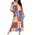 thumbnail image 2 of Camisón de invierno con estampado navideño a cuadros para mujer, con cremallera y bolsillos, holgado, para mujer, 2 of 9