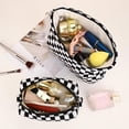 thumbnail image 4 of Pakyozj 2 Pieces Travel Makeup Bag, Checkered Cosmetic Bag Make Up Organizer Case for Women, Small Toiletry Bag Skincare Pouch for Toiletries Accessories Brushes, 4 of 7