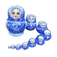 thumbnail image 4 of 10x Muñecas Rusas Anidadas Matryoshka Pintadas a Mano Figuras Artesanales Tradicionales, 4 of 9