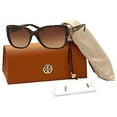 thumbnail image 2 of Tory Burch TY7086 133113 55M Dark Tortoise/Khaki Gradient Rectangle Sunglasses for Women + FREE Complimentary Eyewear Kit, 2 of 4