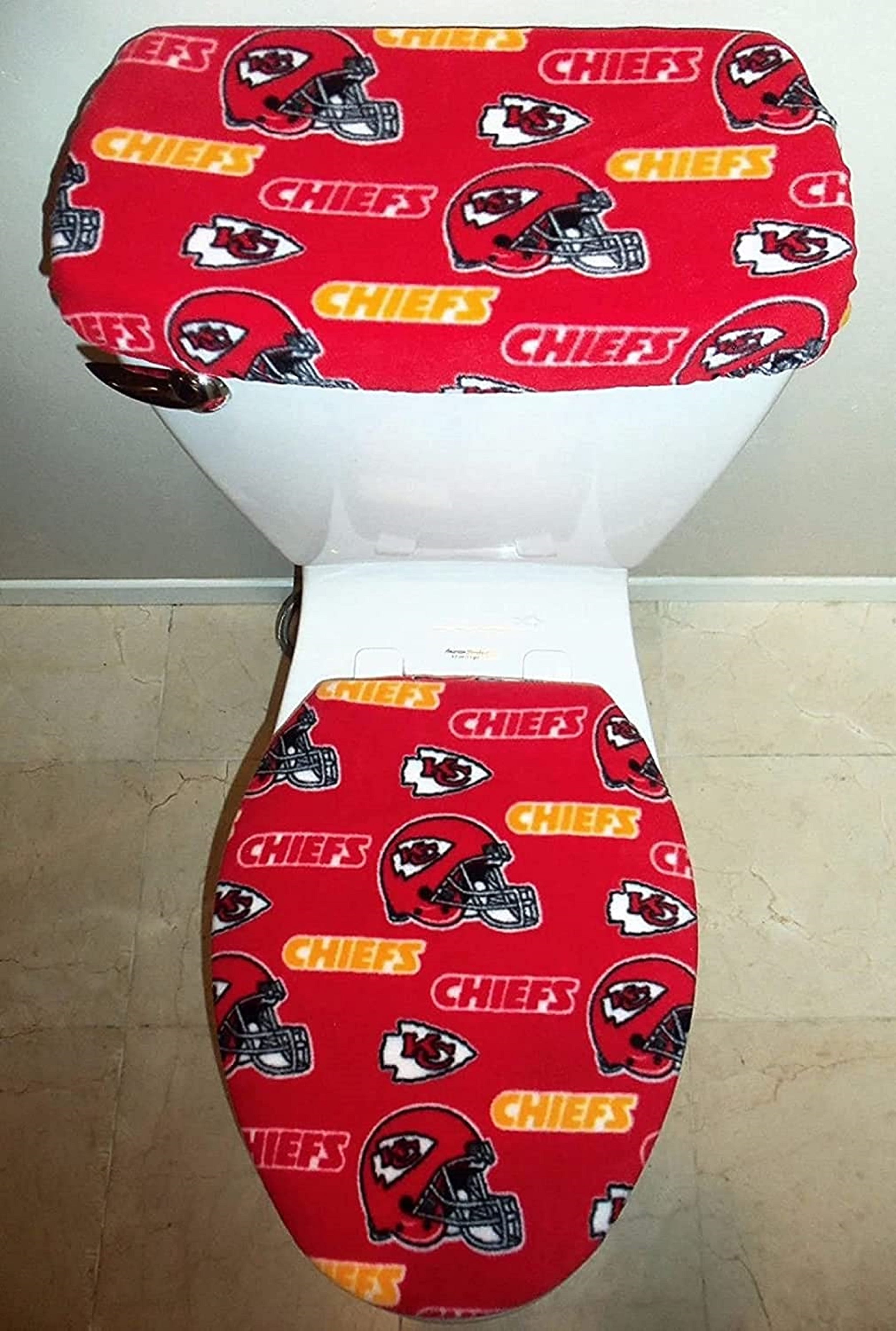 Fleece Fabric Toilet Seat and Tank Cover Set (Chiefs)