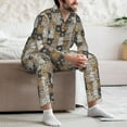 thumbnail image 7 of Hirioo Cartoon Bear for Men's Pajama Sets 2 Piece Pjs Men's Long-Sleeved Pajama Set Button Down Sleepwear,S-XXL-X-Large, 7 of 7