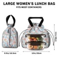 thumbnail image 5 of Pioneer Flower Floral Print Pattern Drawstring Lunch Bag Women - Drawstring Lunch Bag Insulated for Work Office - Stain-Resistant Large Lunchbags for Women with Multi-Pockets, 5 of 6