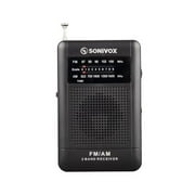 Sonivox Vs-R115 Black Color Pocket Type Analog Fm Radio Vintage Nostalgic Radio