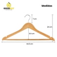 thumbnail image 2 of Ganchos de Madera Premium, Set de 30, con Gancho Giratorio 360° en Acero Inoxidable, Barra Antideslizante, Ideal para Ropa Pesada, 2 of 9