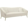 thumbnail image 4 of Home Square 3-Piece Furniture Set with Cream Velvet Chair Loveseat and Sofa, 4 of 10