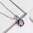 thumbnail image 2 of Oval Pendant Necklace for Women Purple Cz Sterling Silver Ginger Lyne Collection, 2 of 7