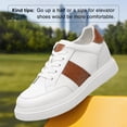 thumbnail image 3 of CMR CHAMARIPA Invisible Height Increase Shoes | White Soft Leather Casual Sneakers 8CM / 3.15 Inches, 3 of 11