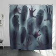 thumbnail image 4 of Cortina De Ducha Horror Bloody Zombie Scary Cortina Con Ganchos Para Decoración De Halloween Scienceny HA037327-00, 4 of 6