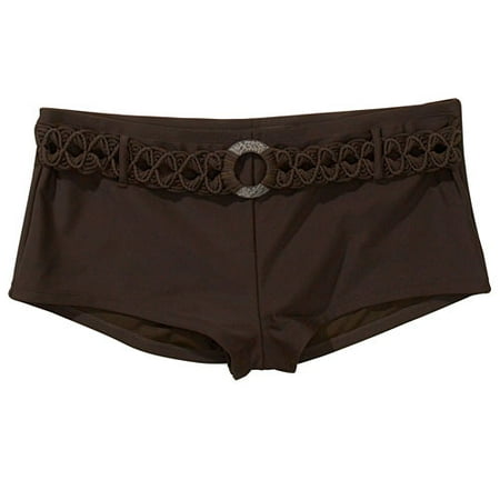 Women's Plus O-Ring Boy-Short Bikini Bottom