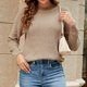 thumbnail image 3 of Suéter de Invierno Gibobby de punto Cuello redondo para mujer Otoño Invierno Nieve Caqui L, 3 of 5