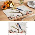 thumbnail image 6 of Vintage Animal Placemats Set&nbsp;of&nbsp;6 Summer Spring Branch Blue Bird Floral Heat Insulation Washable Place Mats, Rustic Non-Slip Table Mats for Dining Table Party Kitchen Decor,13x19 Inch, 6 of 9
