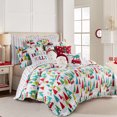 thumbnail image 4 of Merry & Bright by Levtex Home - Holly Jolly - Quilted Standard Sham (Pack of 2) - Christmas Tree - Red Green Teal Pink - Reversible - Microfiber, 4 of 4