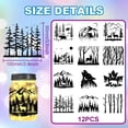 thumbnail image 4 of 12Pcs Forest Animals Silhouette Jar Cutouts Cutout Paper Window Cutout Paper Mountain ad Trees Plastic Silhouette Wall Cutout Paper Lamp Clings Decals Glass, 4 of 9