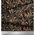 thumbnail image 3 of Soimoi Black Cotton Duck Fabric Berries Leaves Fabric Prints By Yard 42 Inch Wide, 3 of 3