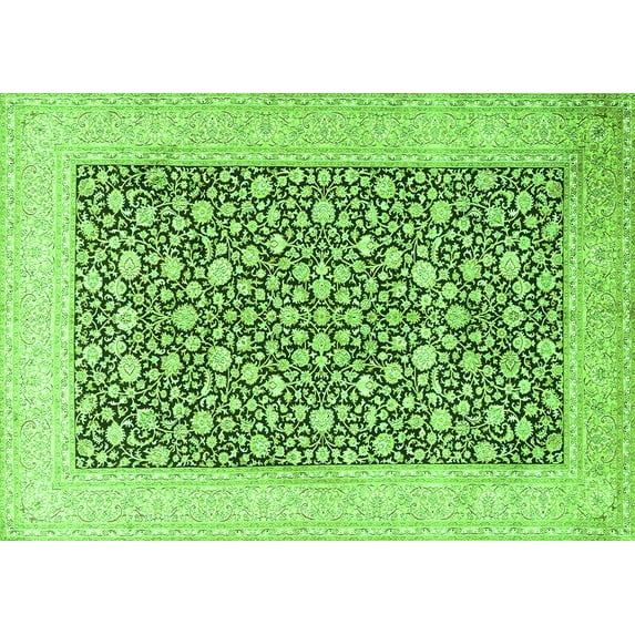 Ahgly Company Indoor Rectangle Persian Green Traditional Area Rugs, 2' x 4'