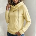 thumbnail image 5 of Shihyeh Women's Cowl Neck Hooded Sweatshirt Long Sleeve Front Pocket Casual Warm Top for Women, 5 of 6