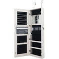 thumbnail image 4 of Patiojoy Lockable LED Mirrored Jewelry Cabinet Touch Sensor Lighting Full Length Mirror Organizer White, 4 of 9
