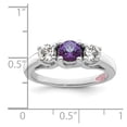 thumbnail image 2 of Survivor Collection Sterling Silver Rhodium-plated Clear and Purple Swarovski Topaz Pamela Ring, 2 of 3
