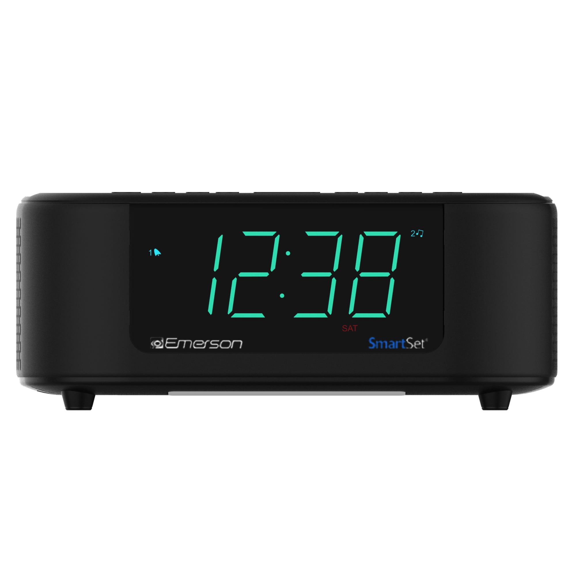 Emerson SmartSet Dual Alarm AM/FM Clock Radio, Bluetooth Speaker, Type C USB Port and 7 Color LED Pulse to Music Lights, CKS8888