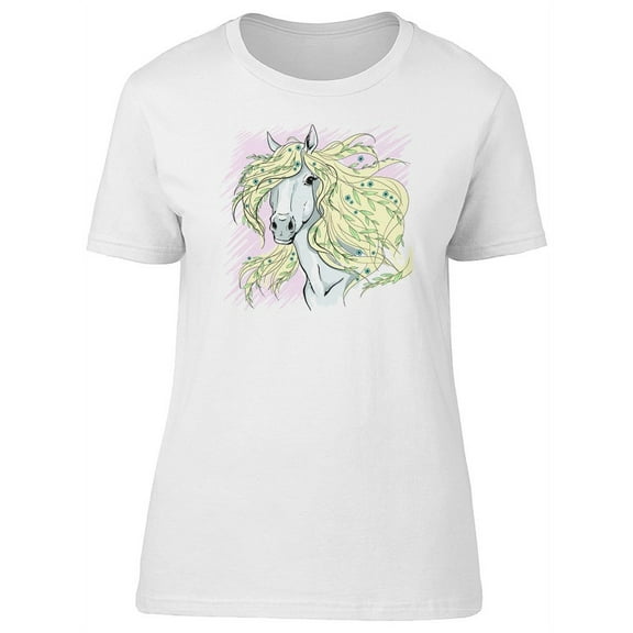 Floral Horse T-Shirt Women -Image by Shutterstock, Female Small
