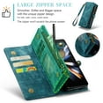 thumbnail image 3 of For Samsung Galaxy Z Fold 4 5G Wallet Case,Multi-Functional Retro Leather Purse Flip Cover Zipper Wallet Case with Removable Card Slots Pocket & Detachable Wrist Strap Magnetic Phone Case, Green, 3 of 7