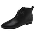 thumbnail image 2 of YOUSNH Bottines Plates à Bout Pointu Rétro pour Femmes Bottes Courtes Western Noires 7.5, 2 of 9
