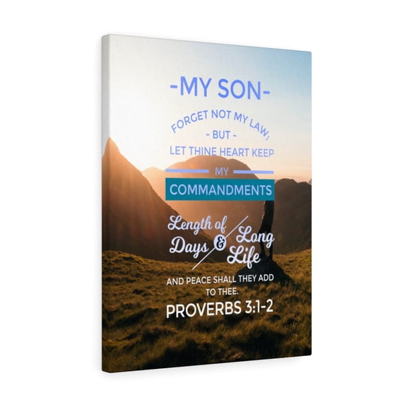 Scripture Walls  Forget Not My Law Proverbs 3:12 Bible Verse Canvas Christian Wall Art Ready to Hang Unframed