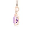thumbnail image 2 of ANGARA Natural Bezel-Set 1.05 ct Amethyst Teardrop Pendant with Diamond in 14K Rose Gold for Women (Size-9x6mm) | February Birthstone, Anniversary, Jewelry Gift for Women | Natural Amethyst Necklace, 2 of 9