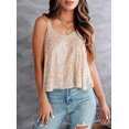 thumbnail image 5 of Women'S Sequin Tank Top Sleeveless Camisole Vest Tank Tops Shining Shirts Champagne XL, 5 of 7