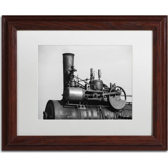 Trademark Fine Art "Steam Engine" Canvas Art by Jason Shaffer, White Matte, Wood Frame