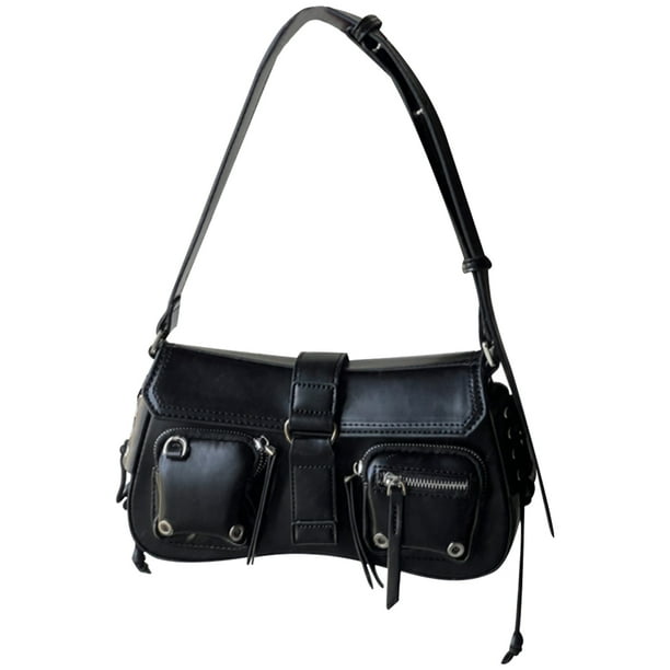 Bolso Hobo Bsvklp Retro Gótico para Axila Mujer Cuero PU