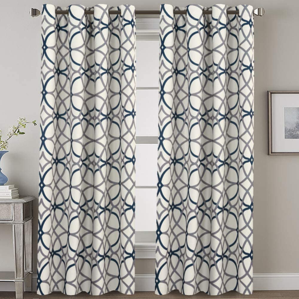 Navy Blackout Curtains 84 Inches Long for Bedroom- All Season Thermal