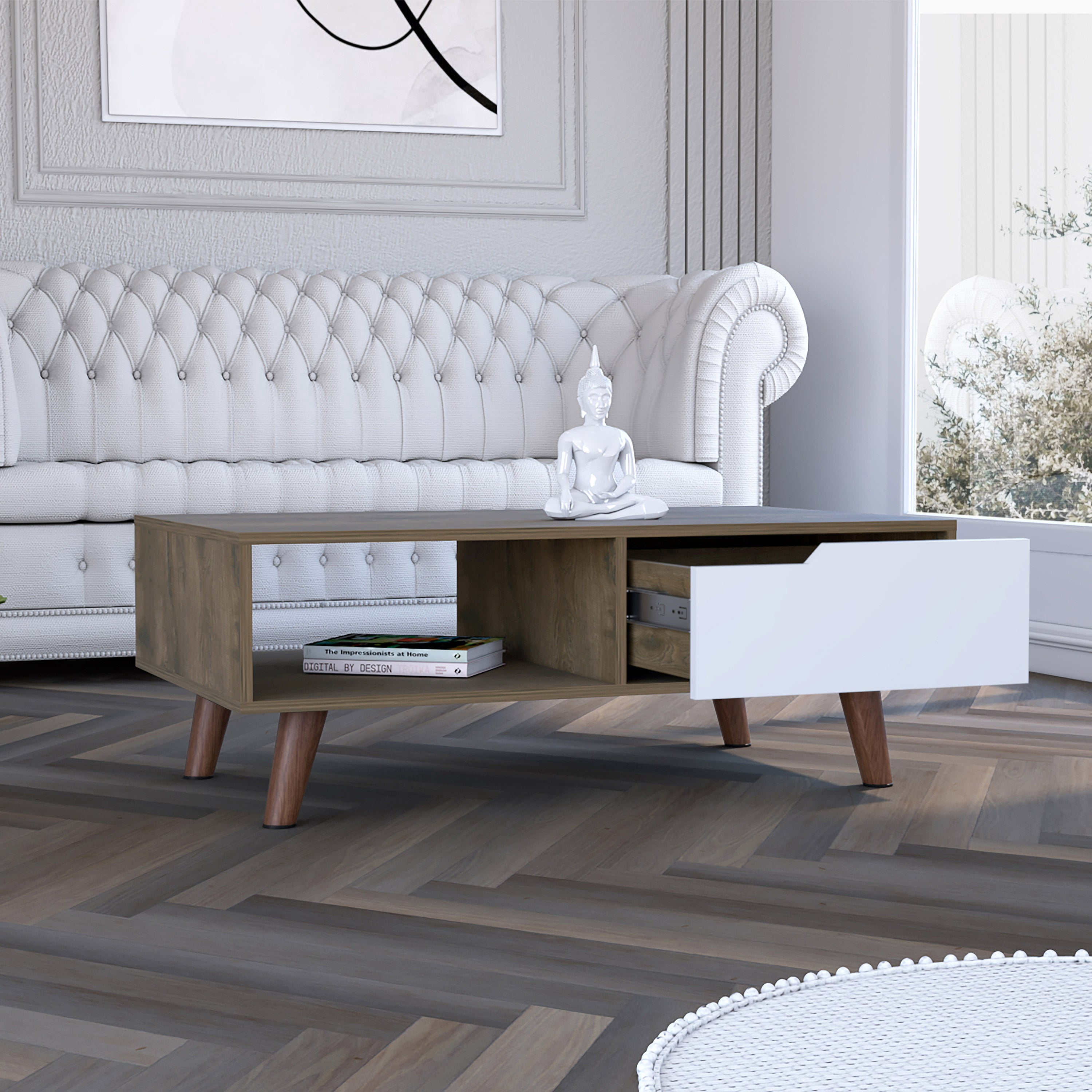 Boahaus Pavia Coffee Table (Dark Brown/White)