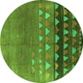 thumbnail image 1 of Ahgly Company Indoor Round Solid Green Modern Area Rugs, 4' Round, 1 of 4
