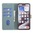 thumbnail image 2 of Premium RFID Blocking Wallet Case for Motorola Moto G35 5G with 3 Card Slots & Stand Green, 2 of 5