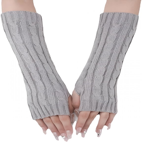 TELOLY Arm Warmers Rib Knit Arm Warmers Fingerless Grunge Gloves Gyaru Lolita Accessories Harajuku Arm Sleeves