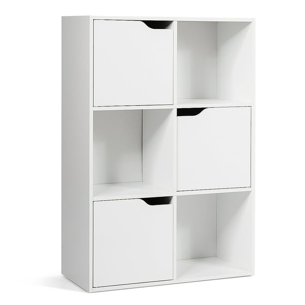 Costway 6 Cube Bookcase Wood Bookcase Storage Shelves Room
