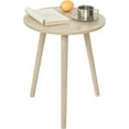 thumbnail image 6 of Round Side Table, Modern Small End Table for Living Room, Wood Accent Drink Table for Small Space with Solid Wood Legs, Easy Assembly, Rustic White Oak, 6 of 16