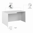 thumbnail image 5 of Studio C 60W x 43D Left Hand L-Bow Desk Shell in White - Engineered Wood, 5 of 5