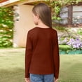 thumbnail image 4 of CCRFTGI Girls Long Sleeve Shirts Size 10-12 Crew Neck Ruched Side Slim Fit Layering Tops Classic Ribbed Cotton Teen Girls Tops Clothes Basic Tops Blouse Tee Deep Red 14-15Y, 4 of 4