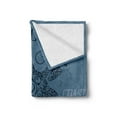 thumbnail image 2 of Vintage Nautical Tattoo Soft Flannel Fleece Throw Blanket, Explore More Ocean Journey Text Turtle Pattern, Cozy Plush for Indoor and Outdoor Use, 70" x 90", Slate Blue Petrol Blue, by Ambesonne, 2 of 5