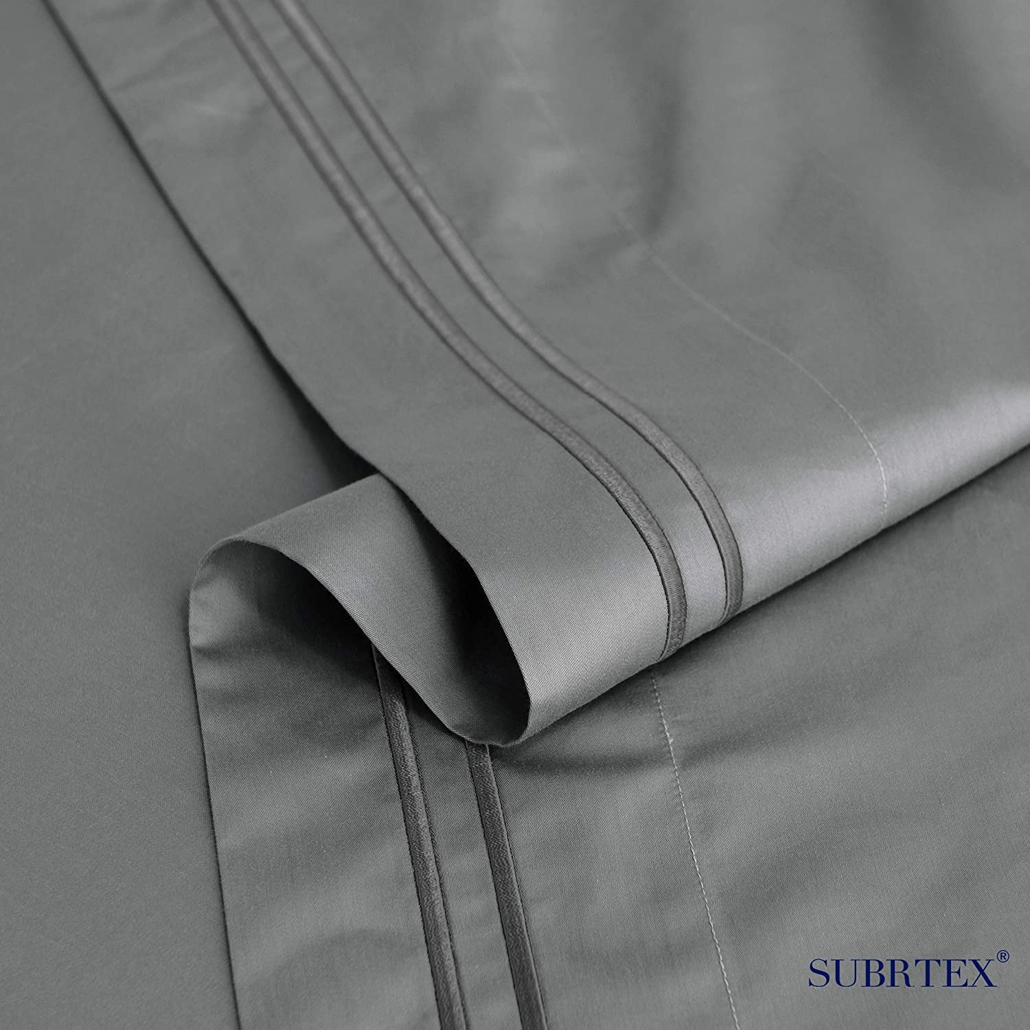 Subrtex 300 Thread Count 4-Pack Sheet Set Soft and Wrinkle Resistant（Queen,Gray）